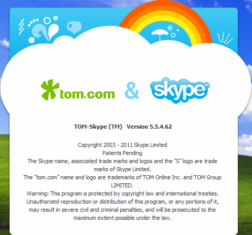 TOM-Skype About Dialog